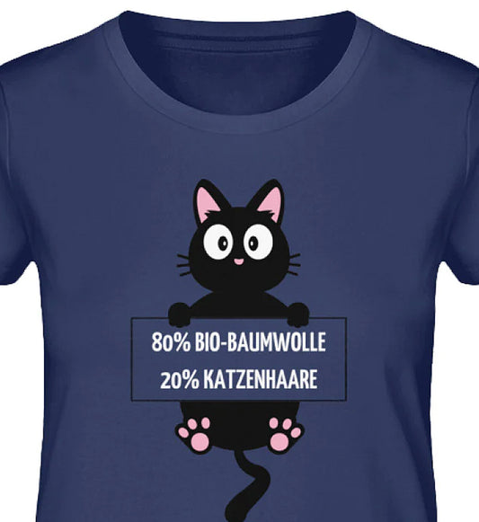 BAUMWOLL-KATZENHAARE - 100% Organic Premium Damen Katzen T Shirt