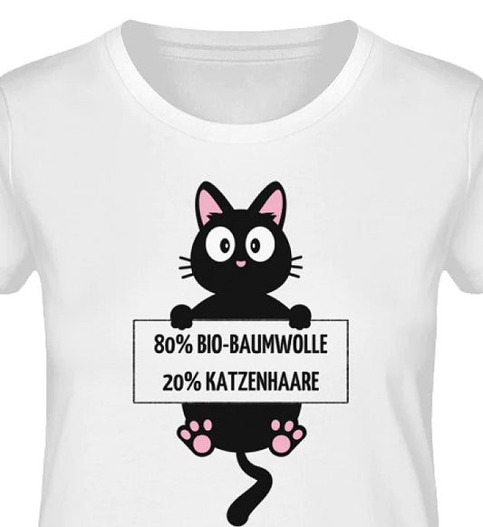 KATZENWOLLE - Damen Premium Organic Katzen Shirt dunkle Schrift