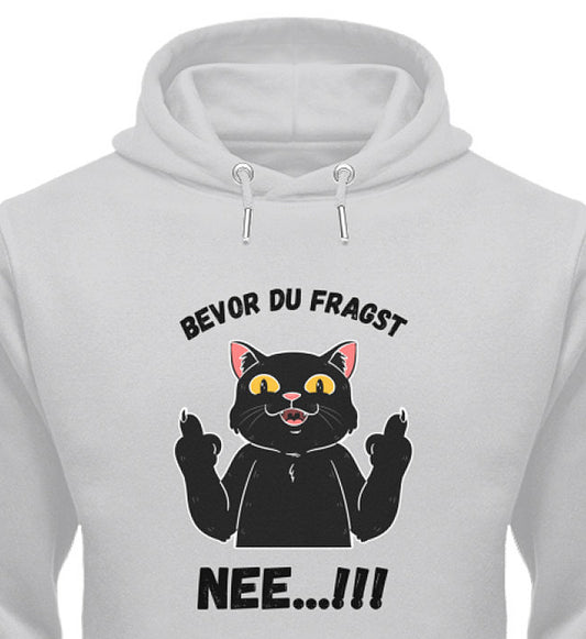 Katze mit Mittelfinger Hoodie grau