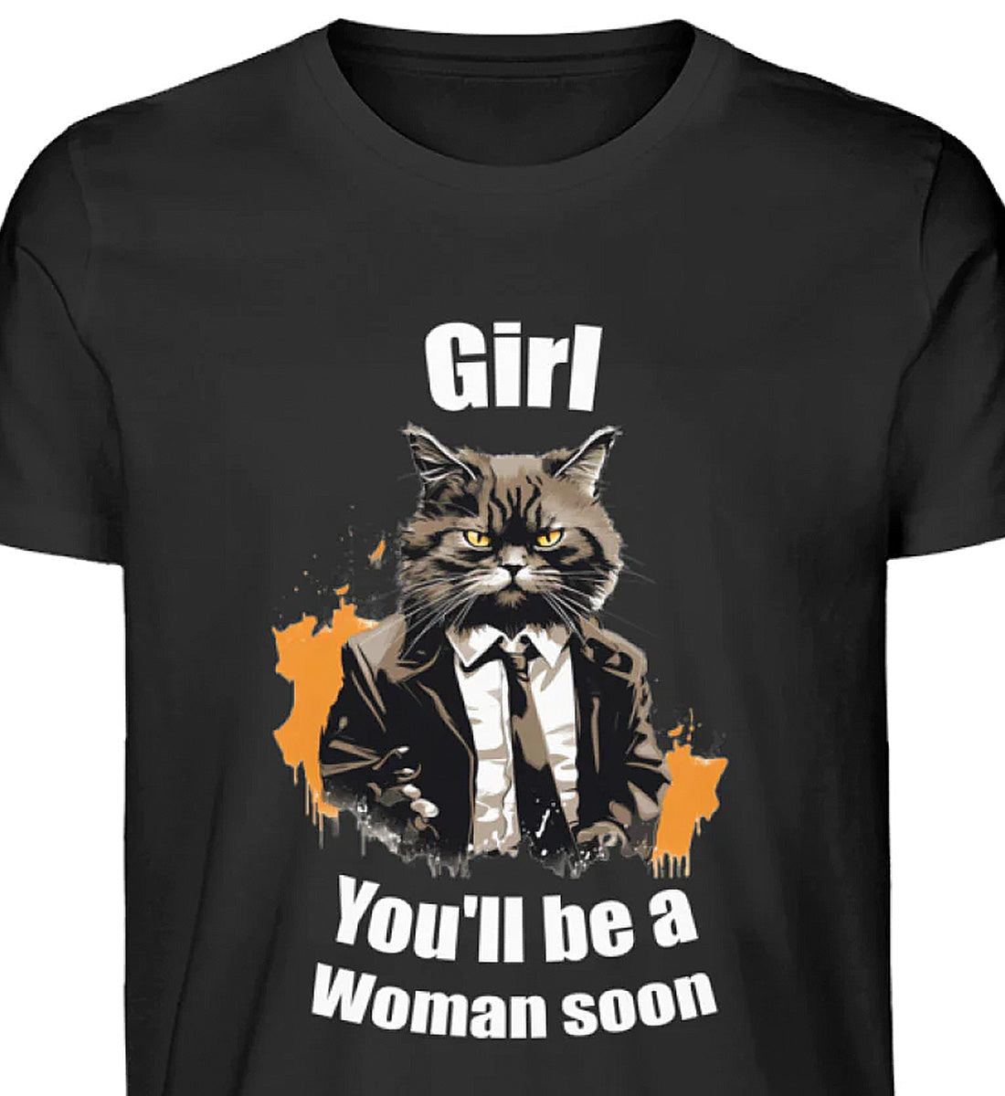 GIRL-WOMAN - Premium Bio Baumwolle Herren Katzen T-Shirt