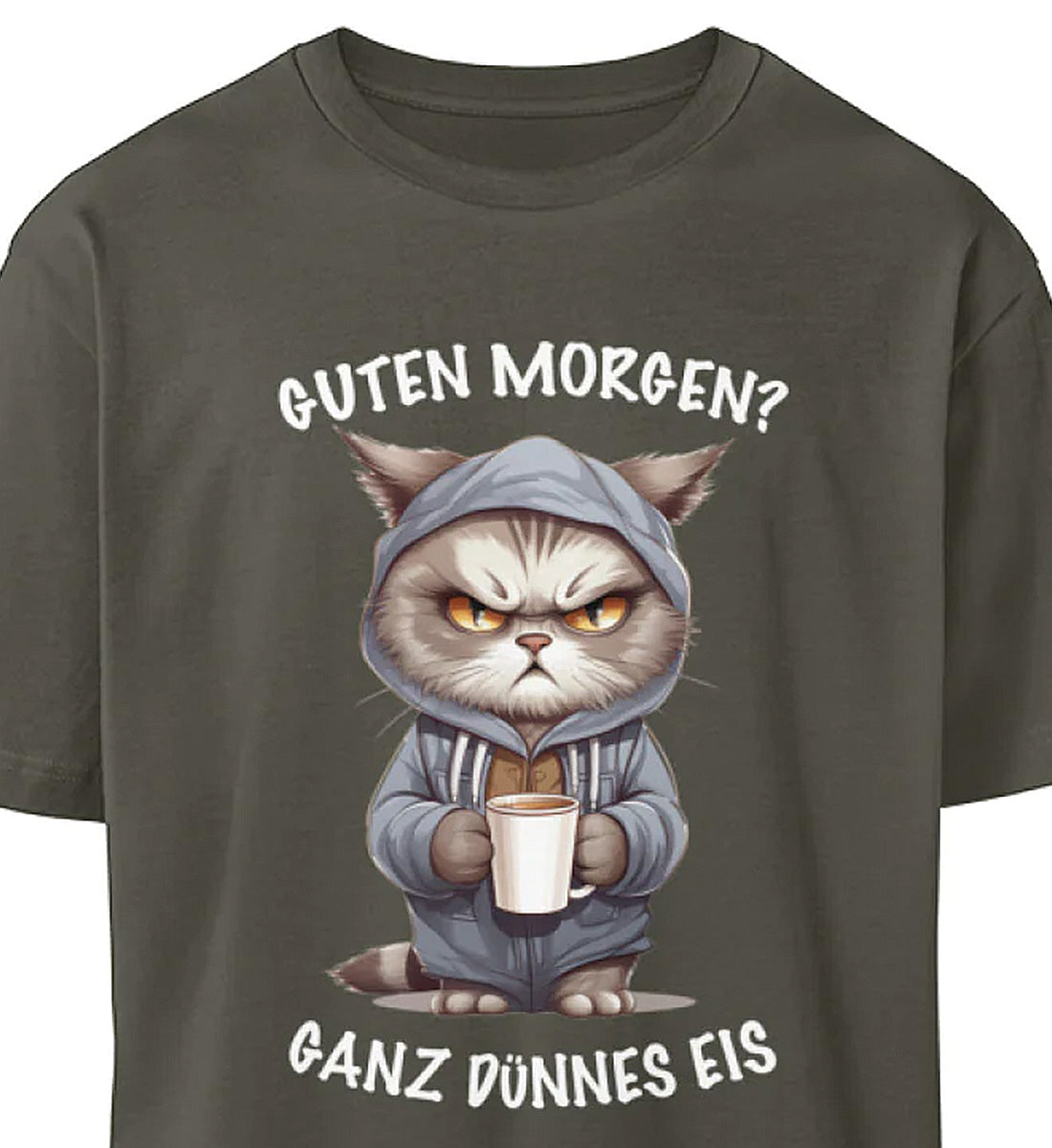 DÜNNES EIS - Oversized Unisex 100% Bio-Baumwolle Katzen T-Shirt