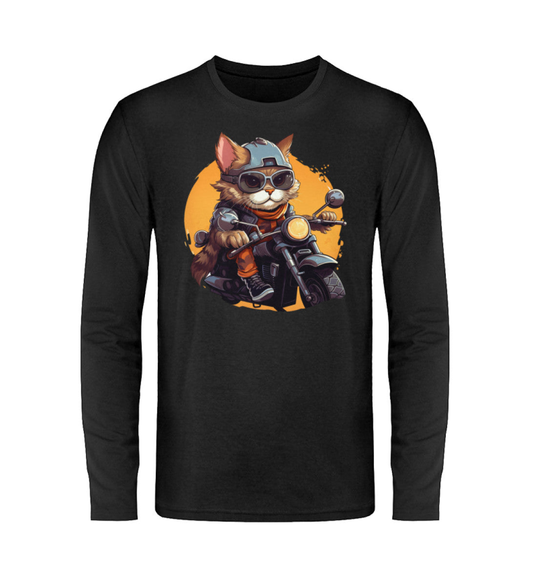 Katzen Langarm Shirt Schwarz-16