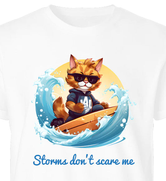 SURFER CAT - Premium RollUp Herren Katzen T-Shirt