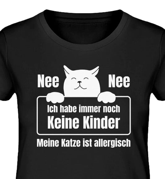 KINDERHAARALLERGIE  - Premium Damen Organic Katzen Shirt hell