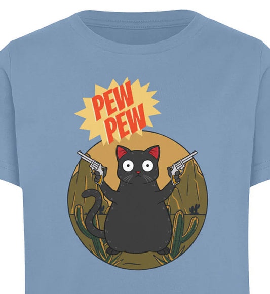 PEW PEW Kinder Organic Katzen Shirt