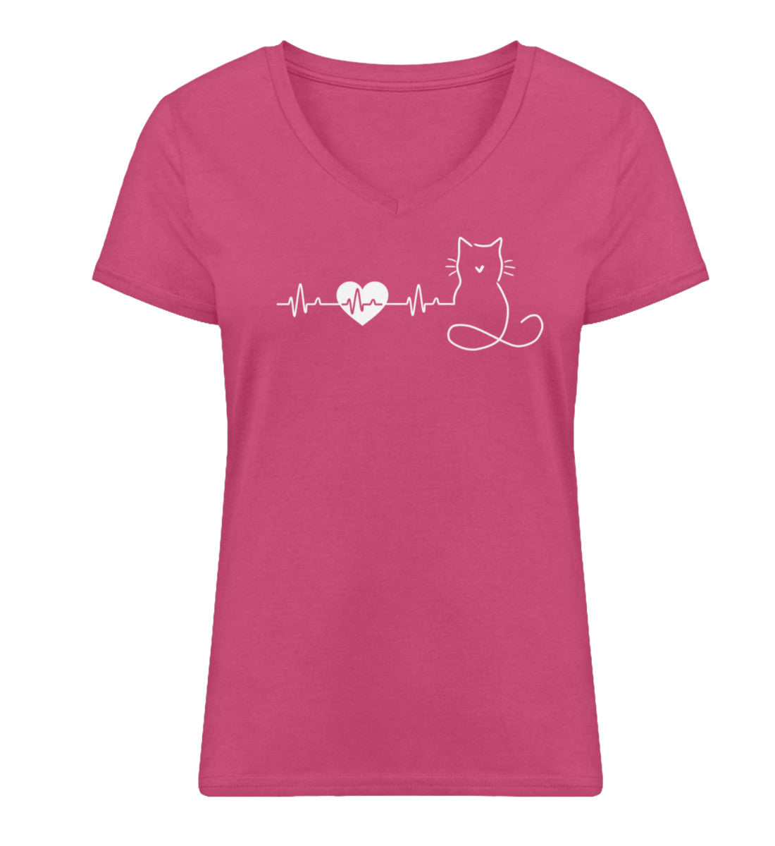 Herzlinie Katzenliebe Katzen TShirt Shirt Raspberry-7090