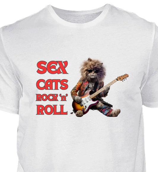 CATS, ROCK 'n' ROLL - Premium Herren Katzen Shirt