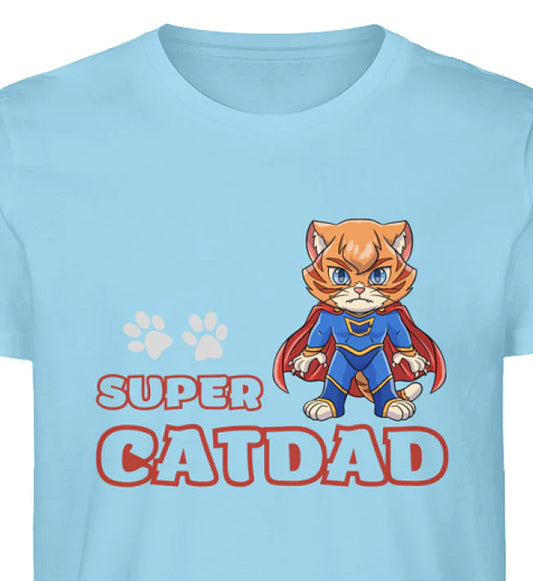 SUPER CATDAD - Premium Organic Herren Katzen T-Shirt