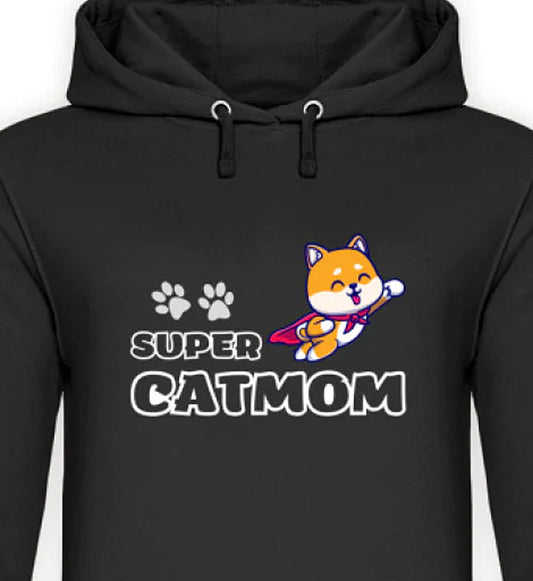 SUPER CATMOM - Premium Damen Katzen Hoodie-Kleid