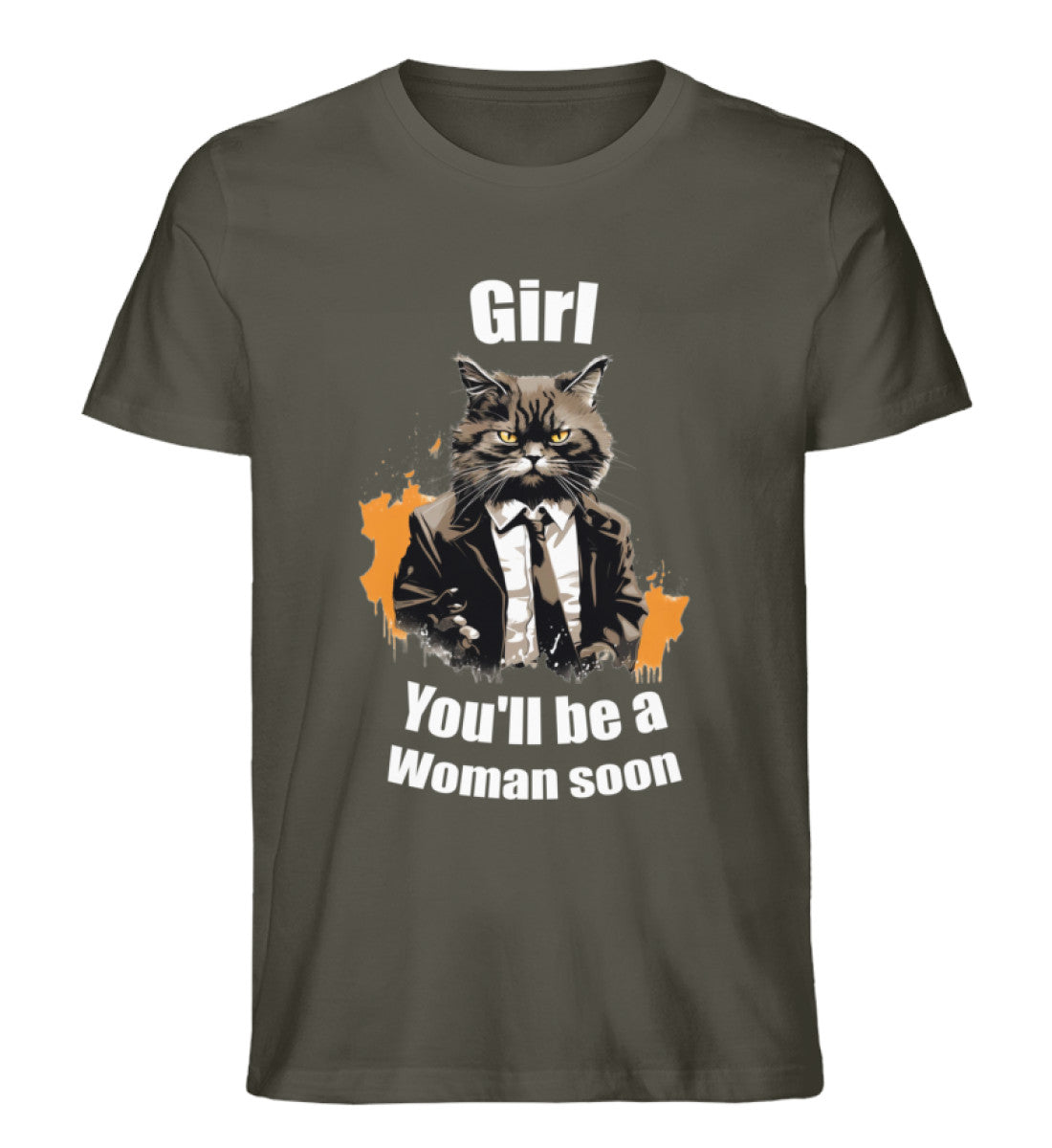 Cat Fiction Movie Katzen Tshirt Khaki-7072