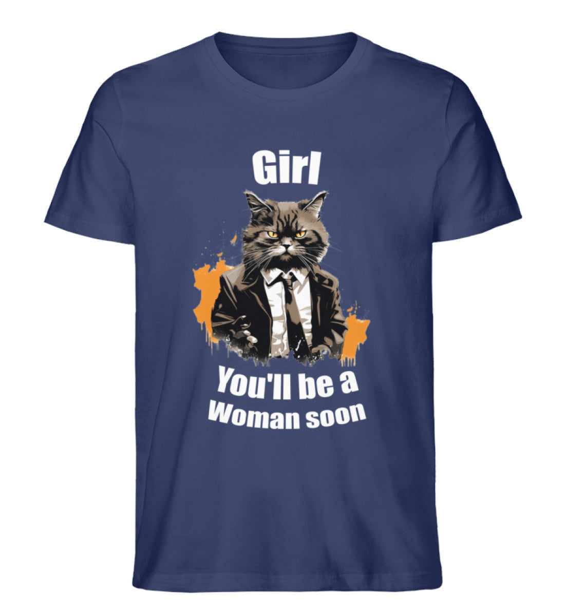 Cat Fiction Movie Katzen Tshirt French Navy-6057