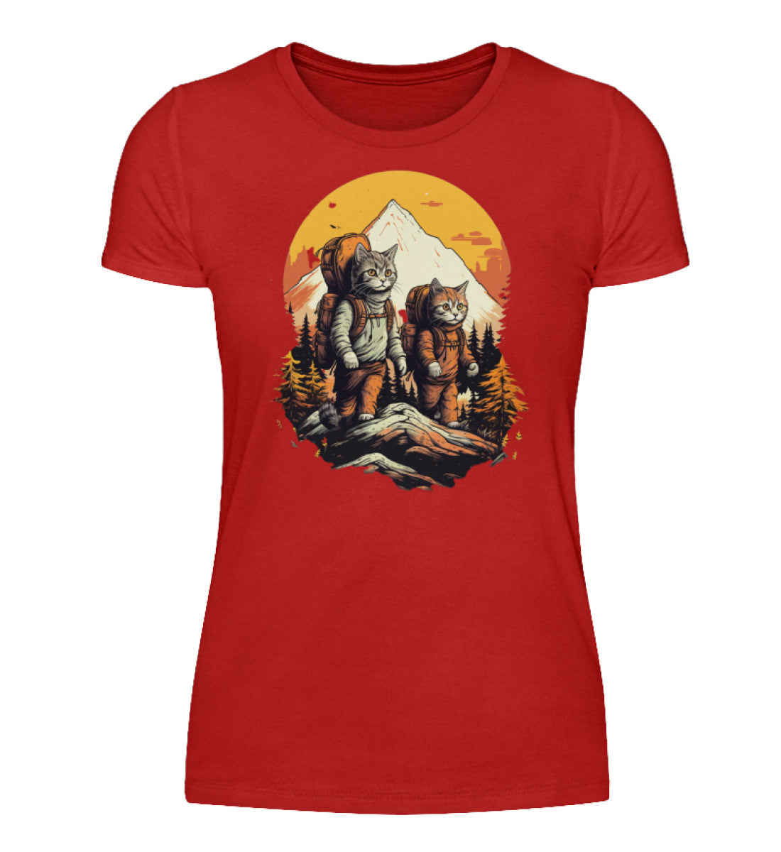 Wanderkatzen Katzen TShirt Red-4