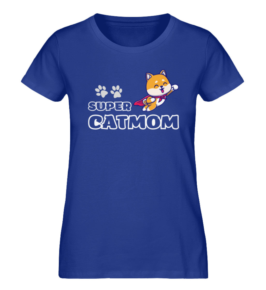 Super Catmom Superheldin Katzen TShirt Royalblau-668