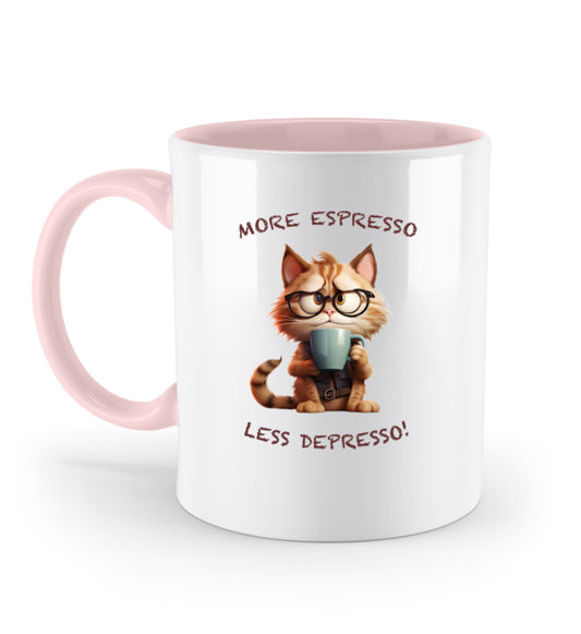 Katzen Kaffeebecher Kaffeetasse zweifarbig Puder Rosa-5949